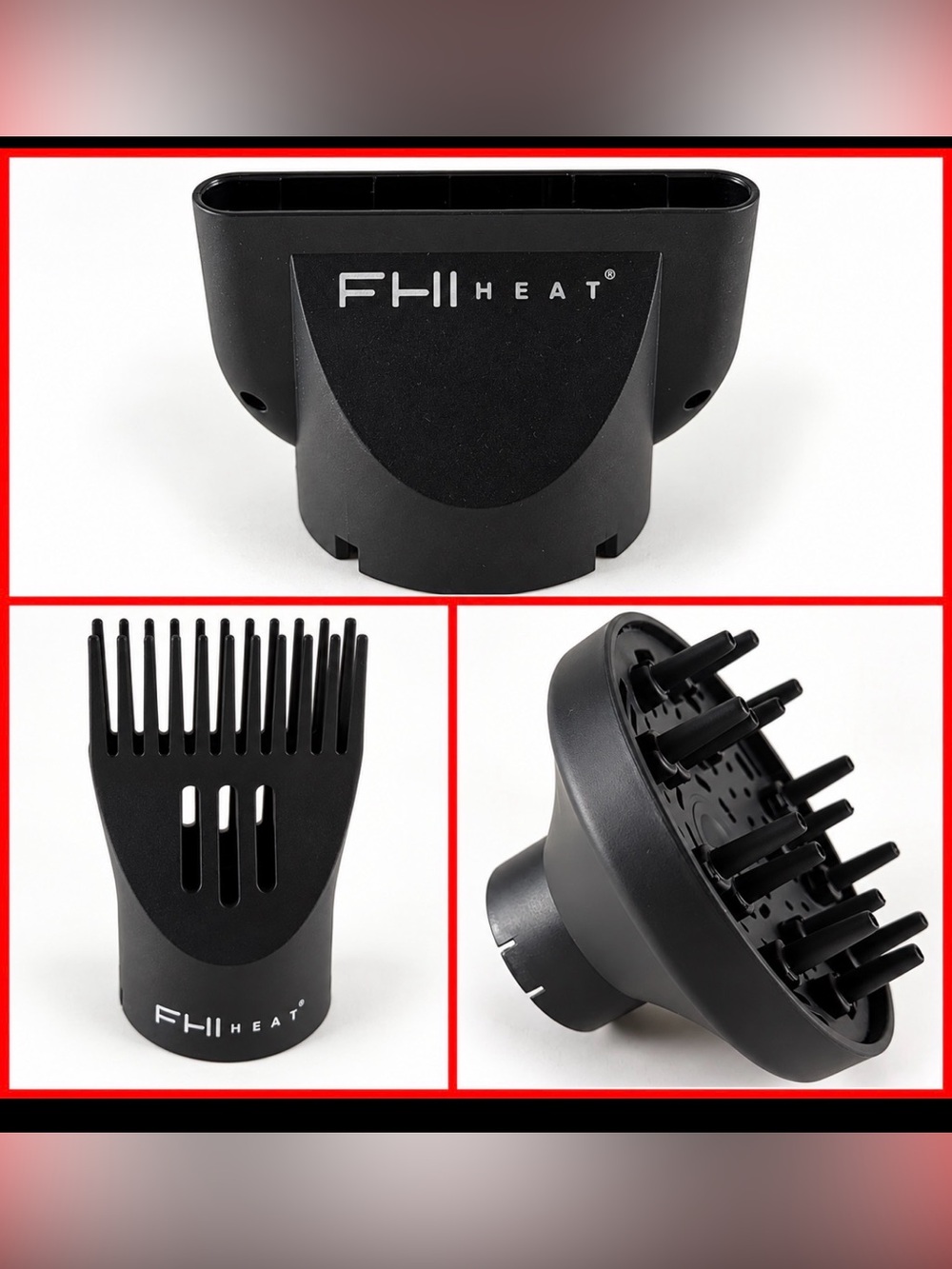 FHI Heat Platform 1900 Hair Dryer Box + 3 Attachments Accessories NO DRYER